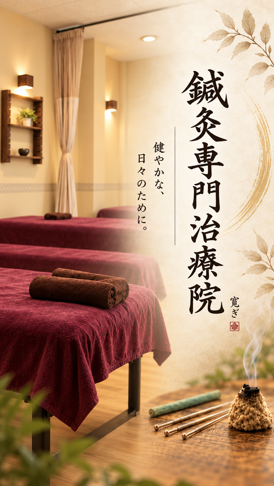 鍼灸治療院 寛ぎ｜はり・きゅう・ほぐし・吸い玉・脳卒中専門治療・逆子治療
